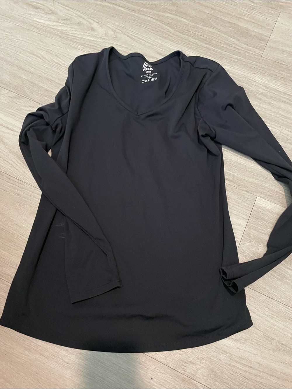 RBX Women's Black Long Sleeve V-Neck Performance Top